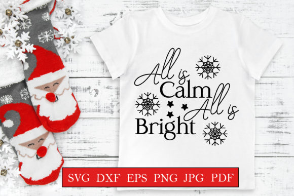 All is Calm All is Bright Embroidery Design