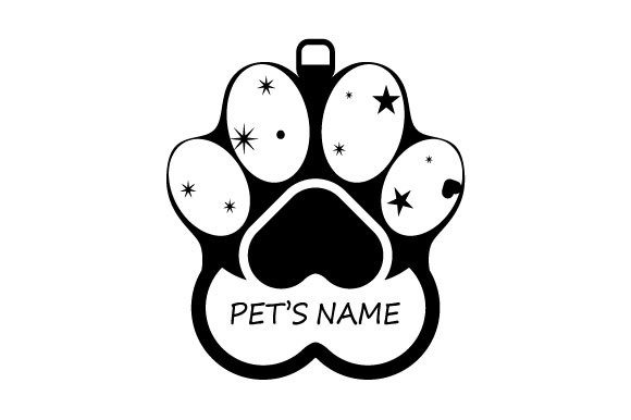 Christmas Bauble Pet Name Vector SVG for Print Templates