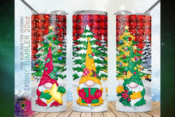 Christmas Gnomes 20oz Skinny Tumbler for Crafts