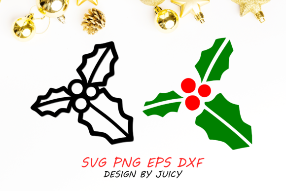Christmas Holly Leaf and Berry Outline Review
