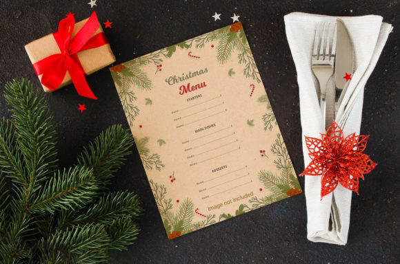 Christmas Mockup Menu Mockup for Christmas Amp Designs