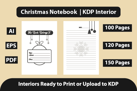 Christmas Notebook for Kdp Interiors Crafting