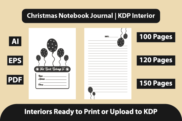 Christmas Notebook Journal for Kdp Interiors