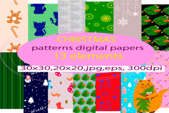 Christmas Patterns for Digital Design