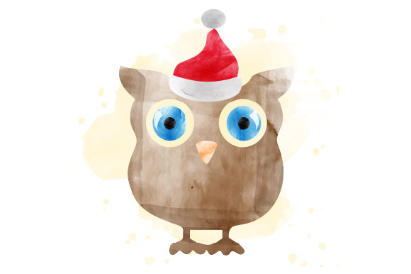 Christmassy Watercolor Owl for Festive Branding