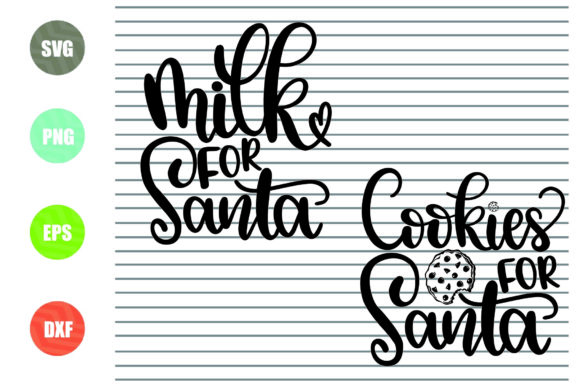 Cookies for Santa, Milk for Santa 1 Craft Design Asset
