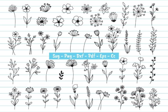 Flower SVG Bundle for Print Templates