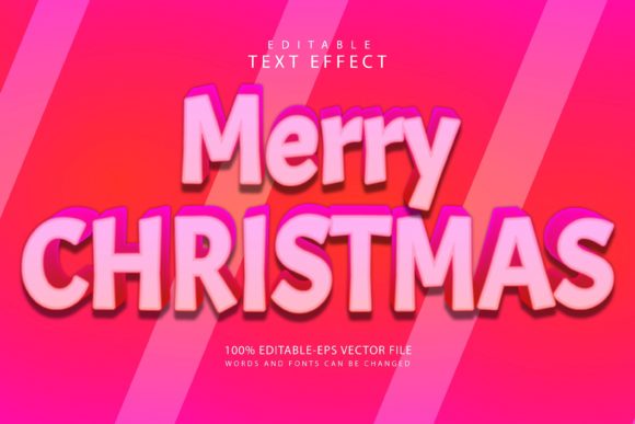 Merry Christmas Editable Text Effect 3D for Layer Styles