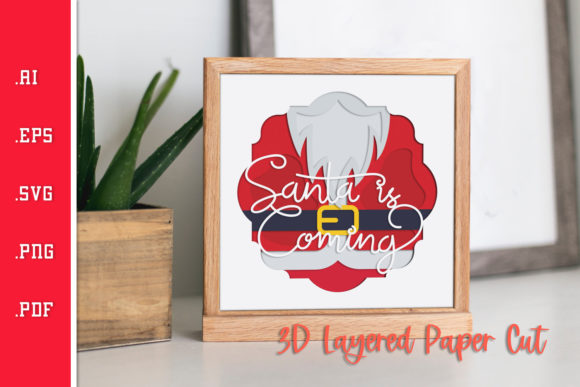 Santa is Coming - 3D Layered Paper Cut for Crafts