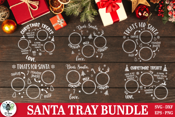 Santa's Cookies and Milk Tray SVG Bundle for Crafts