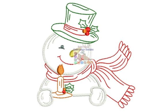 Snowman with Candle for Christmas Web Design