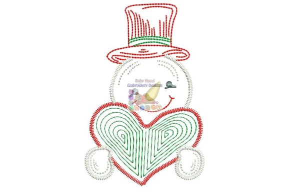 Snowman with Heart Christmas Graphic Design Asset