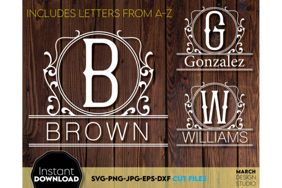 Split Monogram Letters Split Alphabet for Crafts