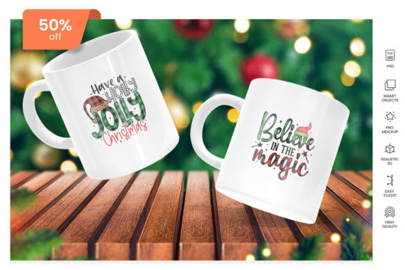 White Christmas Coffee Cup Mockup PSD for Local Branding