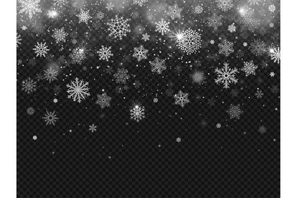 Winter Falling Snow Backgrounds for Digital Product Creation