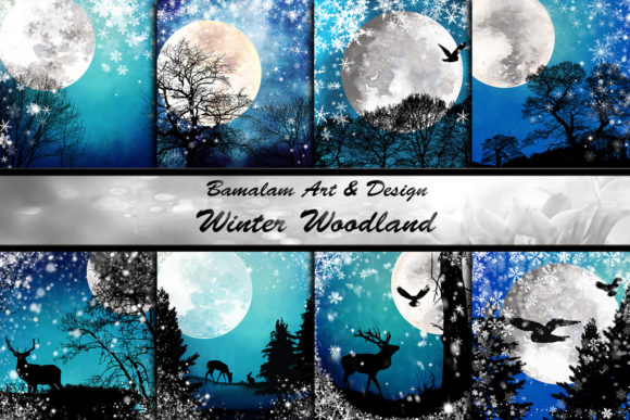Winter Woodland Backgrounds for Creative Projects