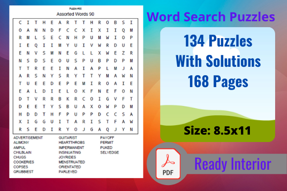 Word Search Puzzles Activity Interior for Kdp Interiors