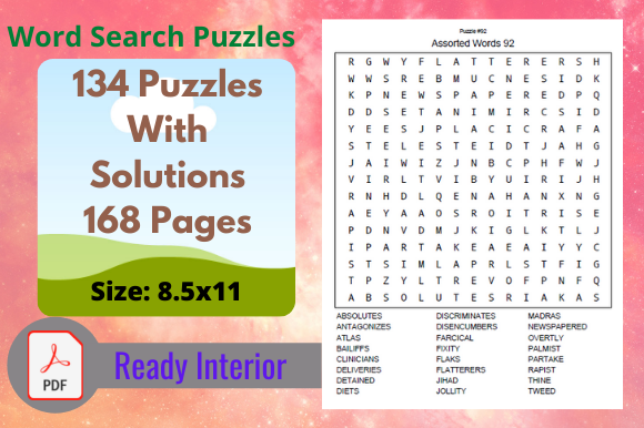WordSearch Puzzle KDP Interior for Kdp Interiors
